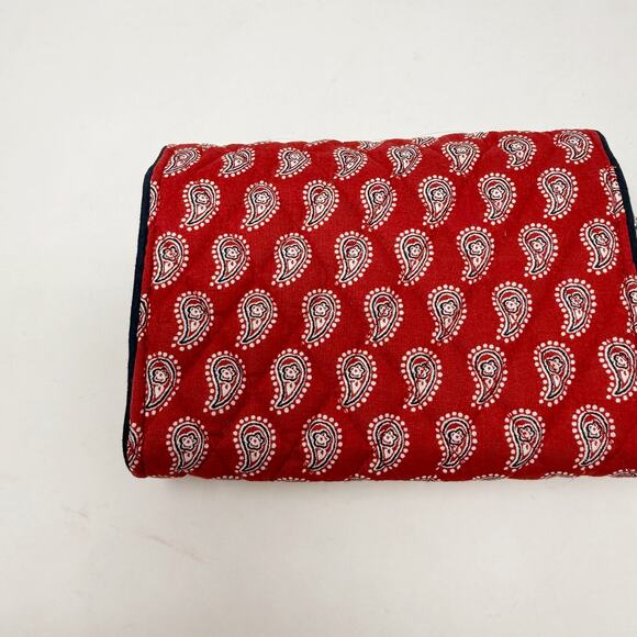 Vera Bradley Red Petite Red Bandana Paisley Turnlock Wallet Wristlet Strap - Picture 6 of 10